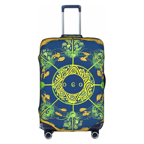 Yin Yang Totem Printed luggage cover, double stitching all around, high elastic material, suitable for travel and business trip