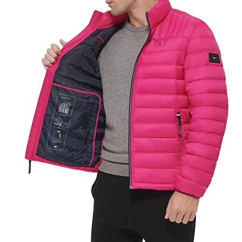 Image of Tommy Hilfiger Mens Embroidered Logo Puffer Jacket