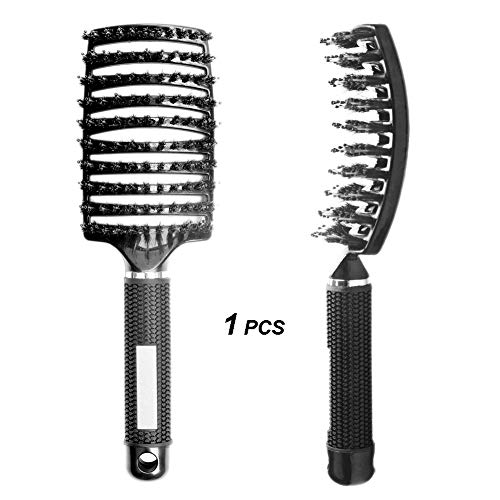 Vent Boar Bristle Hair Brush, Blow Dryer Brush, Curved Vented Detangling Massage Fast Blow Drying Hairbrushes for Men, Women, Long, Thick, Thin, Straight, Curly & Tangled Hair