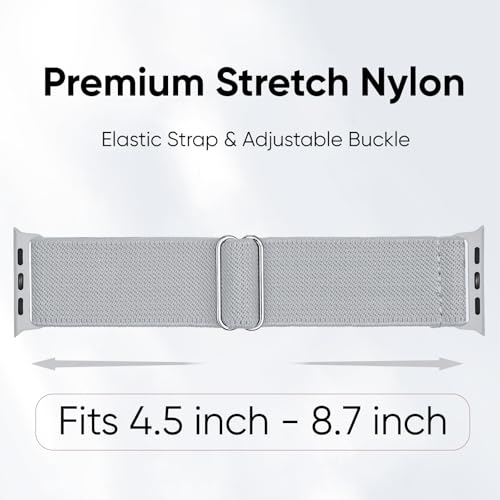 Image of 10 Pack Stretchy Bands Compatible with Apple Watch Band 40mm 38mm 41mm 42mm 44mm 45mm 46mm 49mm Women Men, Nylon Solo Loop Elastic Sport Straps for iWatch Series 11 10 9 8 7 6 5 4 SE 3 Ultra