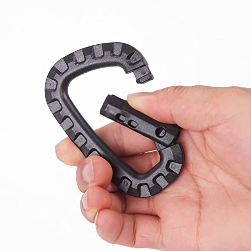 2 Stück Karabinerhaken Kunststoff,Karabiner Plastik,D-Form Bergsteigen Schnalle,Plastik Karabinerhaken,Karabiner schlüsselanhänger,Karabiner Klipp,Multifunktions,Tragbare(Schwarz)