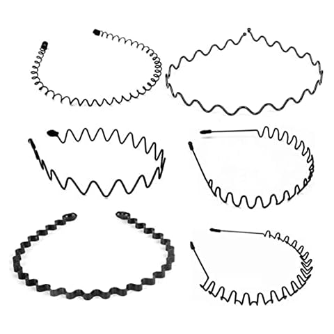 DEEINN Unisex Fashion Headbands, Hair Bands for Outdoor Sports - Wavy Metal Band for Men and Women Cover