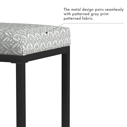 Image of HomePop Metal Frame Counter Stool, 24-Inch, Light Gray Print