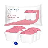 Wessper Cartucho Filtro Agua para Jarra, Filtros con Magnesio, PIN adicional Compatibile con Brita Jarras, Recambio para jarra Dafi, Wessper, Aquaphor, Aquafloow, Philips - Pack de 6