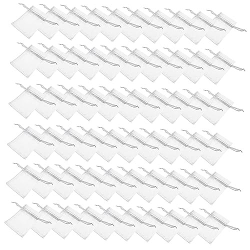 ERINGOGO 100 piezas Organza Regalo Pequeñas Gris con Cordón para Joyería Dulces y Detalles Bodas Cumpleaños Navidad