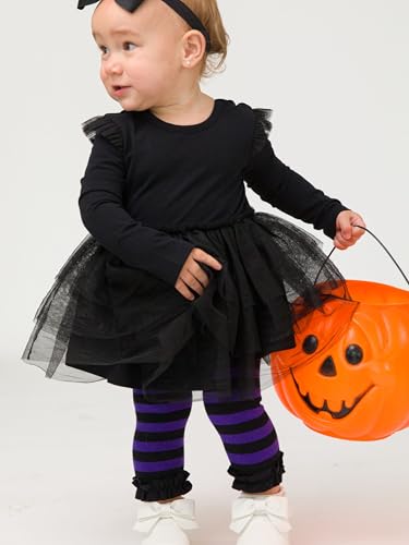 RuffleButts Baby/Toddler Girls Patterned Footless Ruffled Tights3