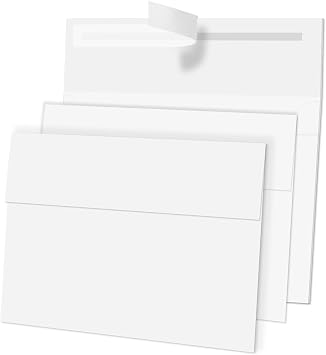YINUOYOUJIA 100 Packs White 5x7 Envelopes, A7 Envelopes for Invitations, Self Seal for Weddings, Graduation, Baby Shower, Birthday, Greeting Cards