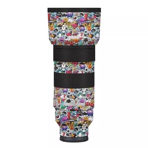 Funda protectora adhesiva para lente Sony FE 70-200mm F2.8 GM OSS II, película antirayaduras, resistente al agua, al polvo y a los rayos UV, acabado texturizado, color Graffiti White miniatura 1