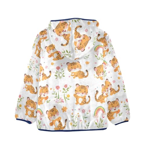 Cute Animal with Flower Girls Fleece Jacket Girls Fall Jacket Girls Zip Up Hoodie Girls Sherpa Jacket 2-10T2