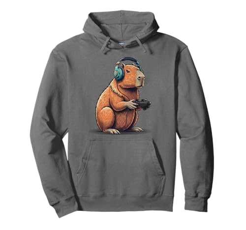 Vintage Capybara Funny Video Games Capybara Gaming Gamer Pullover Hoodie