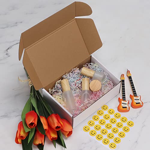 Image of HORLIMER 9x6x3 inches Shipping Boxes Set of 25, White Corrugated Cardboard Box Literature Mailer, 25 Stickers Included