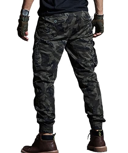 Men's Cargo Joggers Work Camo Chino Utility Combat Pants Trousers with Multi Pockets for Fall and Winter2