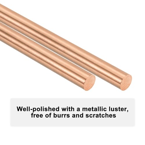 M METERXITY Kupfer Rundstab 7mm Durchmesser 3.94 Zoll Länge T2 Lager Massivstab Drehstab für Metallhandwerk DIY/Gartenbau/Industrie/Dekoration Reines Kupferrohr