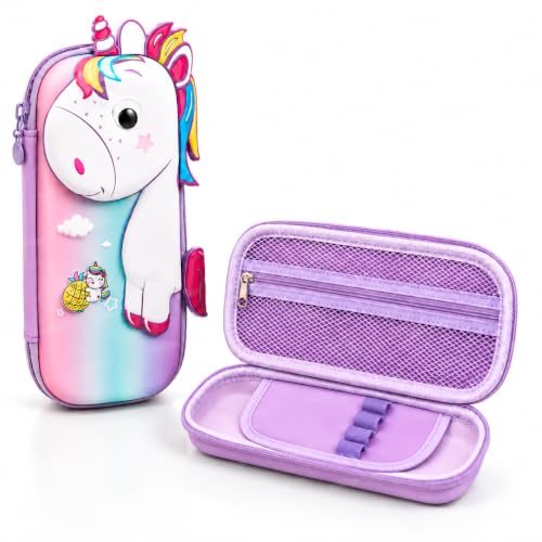 Image of Zest 4 Toyz Unicorn Pouch for Girls Pencil Box 3D Cute Pencil Pouch School Supplies Stationary Items Pencil Case Multi-Purpose Stationery Organizer Gifts Birthday (Pack of 1) Random Color