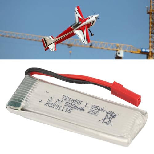 Alomejor 3,7 V Flugzeug-Lithiumbatterie, 500 MAh, Leichtes Design, Überladung mit Rotem JST-Stecker für U818A H37