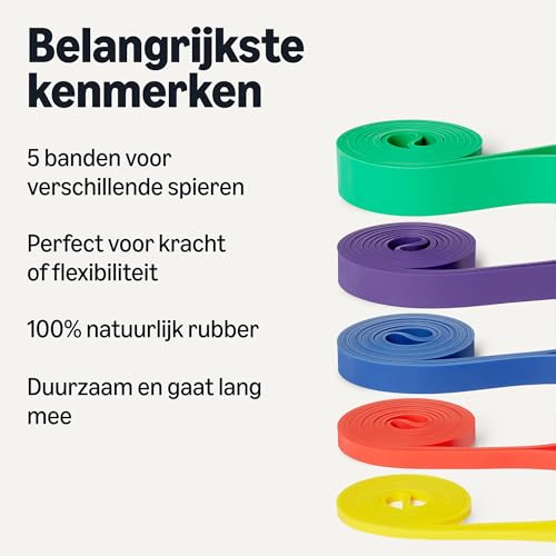 Amazon Basics Trainingsweerstandsbanden voor Tijdens het Sporten, Set van 5 - Afbeelding 3