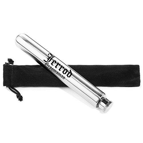 Engraved Custom Personalized Liquor Tube Flask Stainless Steel with Velvet Storage Bag