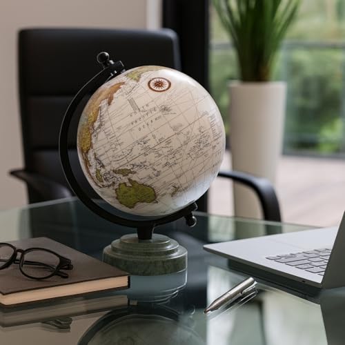 Decorative Globe on Redged Marble Base for Home or Office