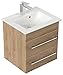 Produktbild emotion Badmöbel mit Villeroy & Boch Venticello Waschbecken 50 cm 2 Schübe Eiche hell