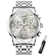 Taxau Mens Watches Dress Waterproof Analog Watches Stainless Steel Luxury Minimalist Mens Wrist Watch with Date Big Face Luminous Pointers & Scales relojes para Hombres