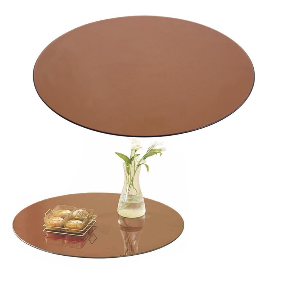 Plateau de table à manger en verre trempé marron poli 100cm de haute qualité