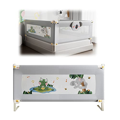 EAQ Barrière de Lit Protection de Lit pour Tout - Multi Gear Réglable en Hauteur sans Couture Press Bed Guardrail for Kids Great Fit for Full-Size Queen & King Mattress