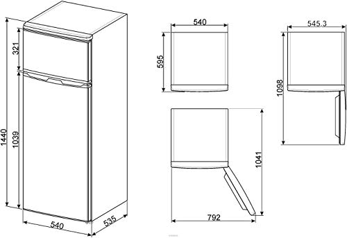 Smeg FD239APS koel-/vriescombinatie 227 l, A+, zilverkleurig (227 l, 41 dB, 2 kg/24u, A+, zilver) - Afbeelding 3