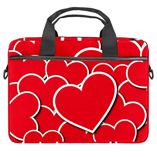 Sacoche bandoulière ordinateur 13.3 housse PC portable 14.5 pouces sacoche cœurs rouges