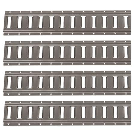 US Cargo Control E Track, Made in USA, 12 Gauge Steel 2 FT Painted E Track Rail (4 Pack) Horizontal ETrack Rails for Trailers, Garages, Cargo Vans, 6,000 Pounds Break Strength Per E-Track Slot