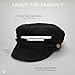 Funky Junque Wool Newsboy Hat for Women – Classic Greek Fisherman Cap, Trendy Baker Boy Newsies Hat, Warm Vintage Ladies Fashion Cap - Wool - Black