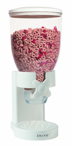 Zevro Single Dry Food Dispenser, White