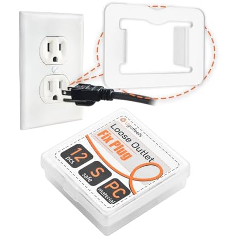 Ugotfeels 12 Pcs Loose Outlet Plug Fix | Make Your Loose Socket Jack Snug for Power Plug | Socket Extender Secured onto Wall Socket | Won't Fall Out Easily or Cut Off Electricity - Matte White Cover