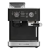 KitchenAid Semi-Automatic Espresso Machine, Integrated Conical Burr Grinder, 15-Bar Pump, Smart Dosing Technology, Professional 58mm Portafilter, Steam Wand, 2.5L Water Tank, Cast Iron Black