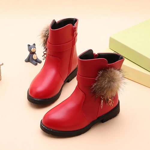 Kids Girls PU Leather Short Boots Lightweight Comfortable Side Zipper Round Toe Booties Winter Baby Girl Boots3