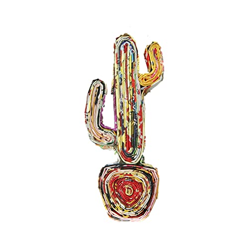 Cactus, EcoFriendly Quilling Paper Ornament, Handcrafted from Recycled Magazines, Sustainable