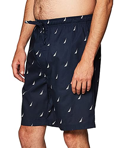 Image of Nautica Men's Soft Woven 100% Cotton Elastic Waistband Sleep Pajama Short