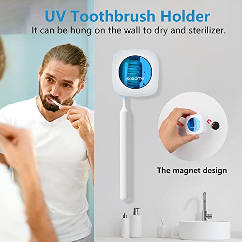 OOCOME 4PCS Portable Deep UV Toothbrush Sanitizer Case Toothbrush Sanitizer Holder Organizer Case Toothbrush Cleaner Holder with Sticker free Punching for Travel and Family Use - Image 3