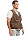 Flygo Men's Fishing Vest Utility Lightweight Outdoor Travel Safari Photo Cargo Vest with 16 pockets mesh Khaki L