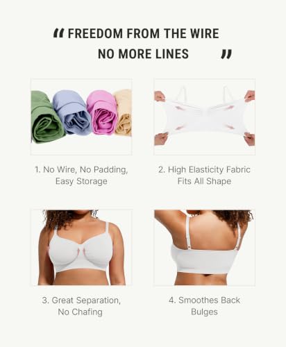 Image of FeelinGirl Seamless Support Bralettes for Women No Underwire Everyday Bras