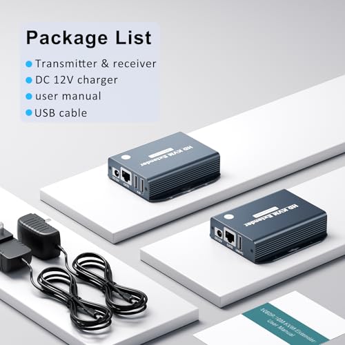 NETSYTE HDMI KVM Over Ethernet Extender Balun Over CAT5e/6/7 Cable 4K@30Hz 1080P Upto 495Feet, Supports Keyboard and Mouse USB HDMI Loop Out, Power Over Cable Zero-Lantency by NETSYTE - Used condition - Image 6
