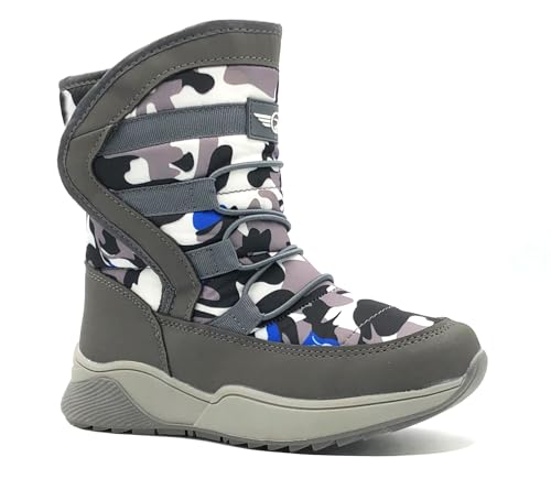 REDVOLUTION Girls Boys Warm Winter Flat Shoes Fashion Buckle Snow Boots(Toddler/Little Kid/Big Kid) (Small Kid 13 B(M), 430 Black)