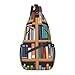 Bibliotheks-Bücherregal-Druck, Diebstahlschutz, Brusttasche, kleine Handtasche, Mehrzweck-Crossbody-Brust, Schulter, Outdoor, Reisen, Wandern, Tagesrucksack, Schwarz , Einheitsgröße