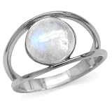 Silvershake Natural Moonstone Solitaire