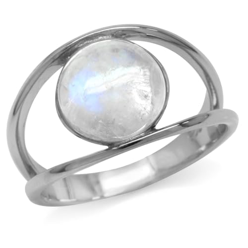 silvershake natural moonstone white gold plated 925 sterling silver solitaire ring
