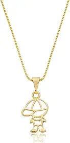 Colar Feminino Semijoia Pingente 1 Menino Filho Banhado A Ouro 18k