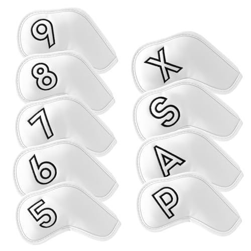 Montela Golf Iron Covers,Golf Iron Head Covers Leather Golf Iron Covers Set 9pcs Golf Iron...