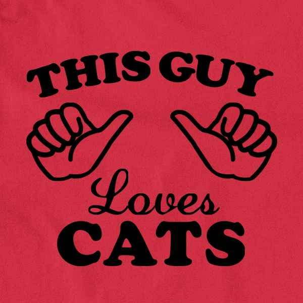 Pop Threads This Guy Loves Cats Graphic Tee T-Shirt for Men2