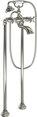 Moen S22105BN Weymouth Two Handle Tub Filler with Cross-Handles and Handshower, Brushed Nickel image 3