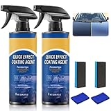 Diinou 2Pcs Advanced Car Quick-Acting Coating Agent Spray, Car Coating Spray, 2025 New Quick Effective Coating Spray,Car Scratch Wax Polish Spray Waterless Wash, Oil Film Emulsion Glass Cleaner