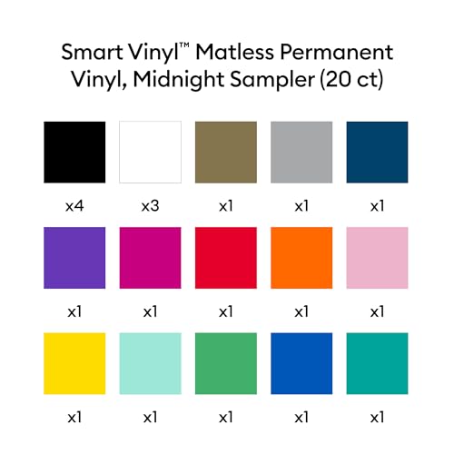 Cricut™ Smart Vinyl™ – permanentes Vinyl ohne Schneidematte, farbenfrohes Musterset – 33 x 30,5 cm / 13 x 12 Zoll (20 Stk.)